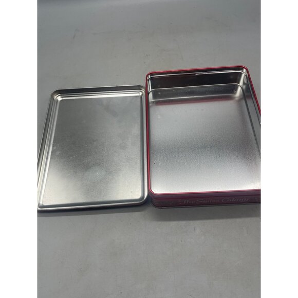 Christmas empty tin the swiss colony Santa mouse boy with list holly red READ - Picture 5 of 7